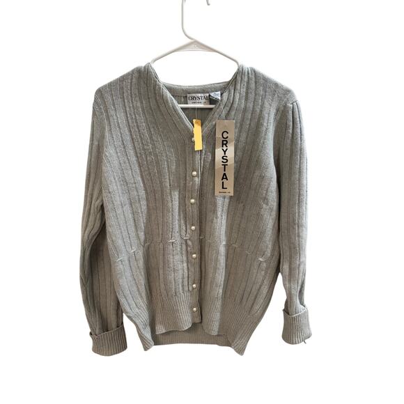 Crystal Sweaters - VINTAGE NWT LAMBSWOOL SWEATER SIZE L